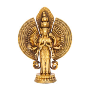 A Gilt-Bronze Figure of a Thousand-Armed Standing Buddha